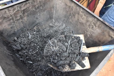A training session on the creation of biochar.