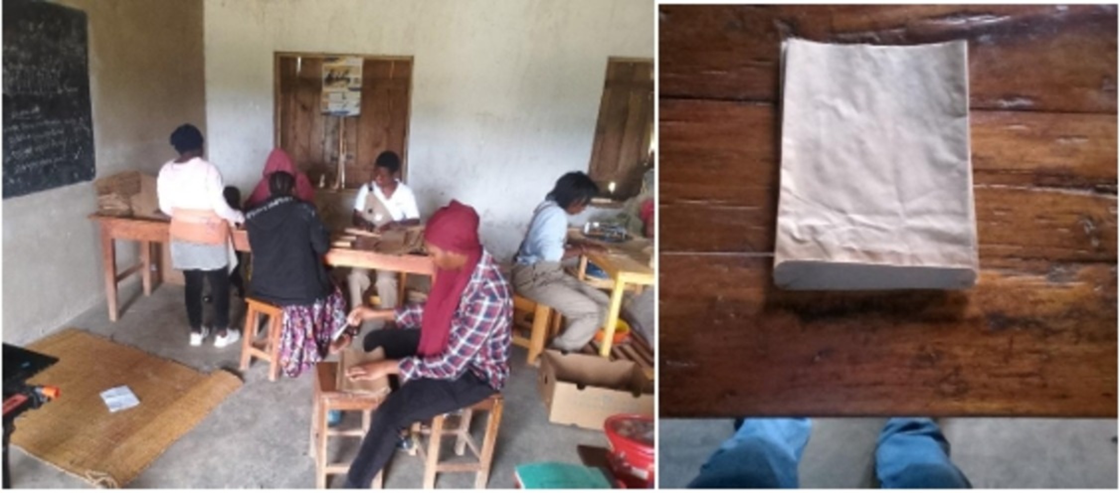 Women in the Circular Carriers Program creating biodegradable bags